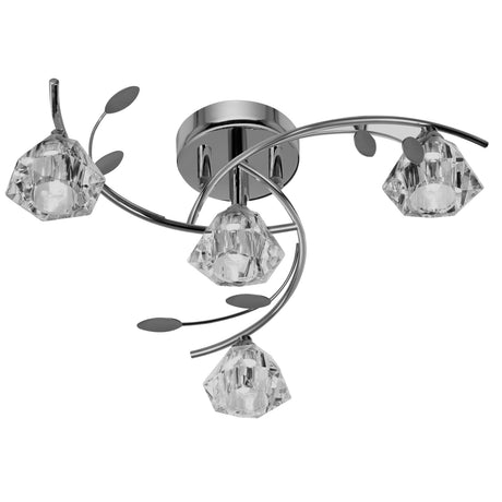 Searchlight Electric Sierra 4Lt Semi-Flush - Chrome & Clear Glass 2634-4CC