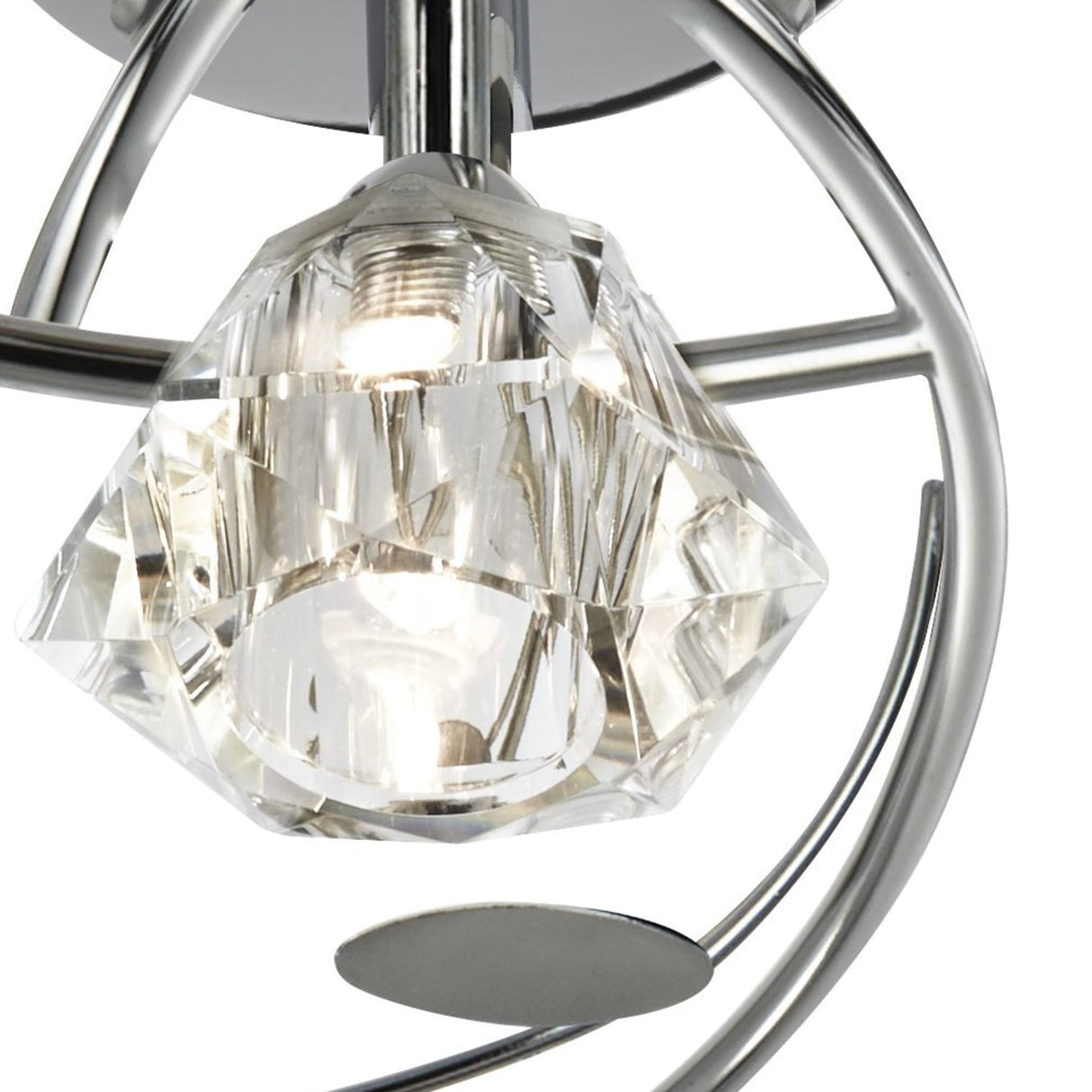 Searchlight Electric Sierra 4Lt Semi-Flush - Chrome & Clear Glass 2634-4CC