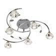 Sierra 6Lt Semi-Flush - Chrome & Clear Glass
