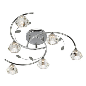 Sierra 6Lt Semi-Flush - Chrome & Clear Glass