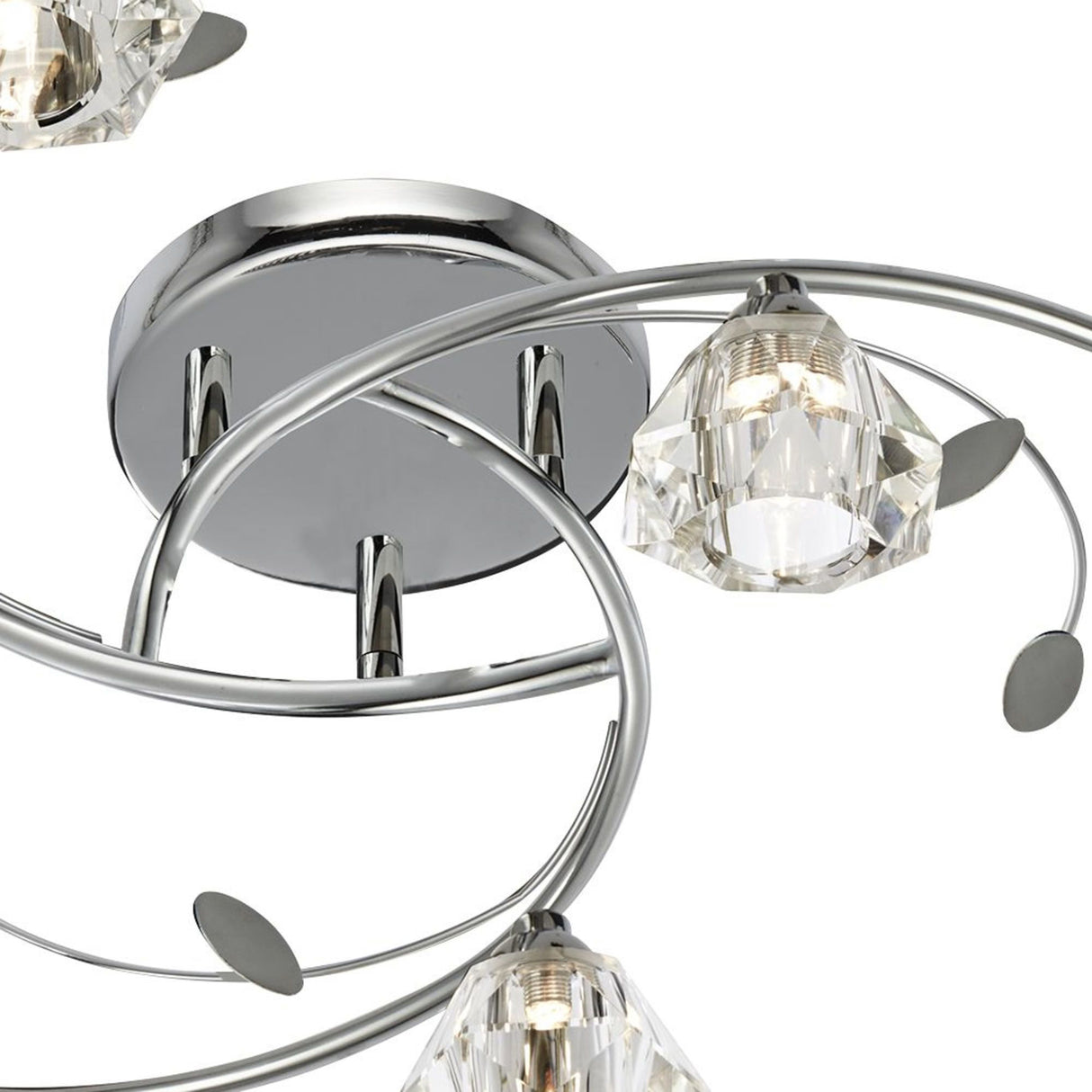Searchlight Electric Sierra 6Lt Semi-Flush - Chrome & Clear Glass 2636-6CC