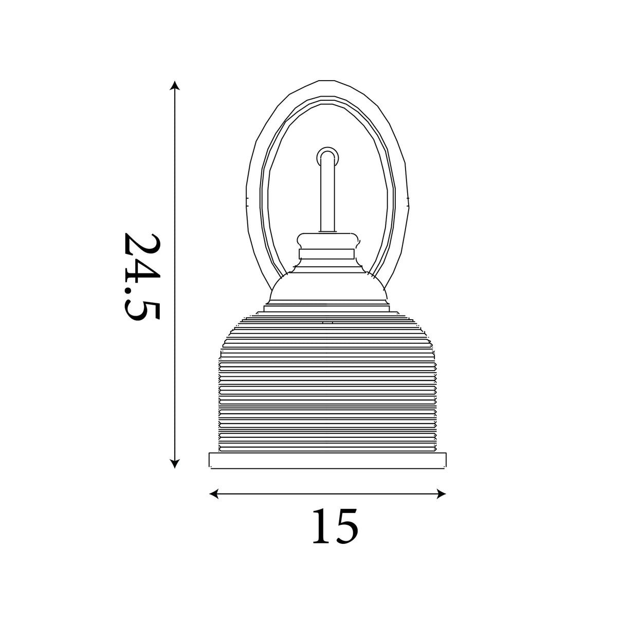 Searchlight Electric Highworth Wall Light- Matt Black Metal,Holophane Style Glass 2671-1BK