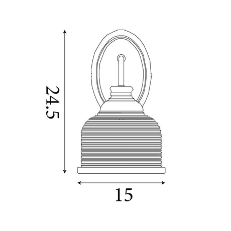 Searchlight Electric Highworth Wall Light- Matt Black Metal,Holophane Style Glass 2671-1BK