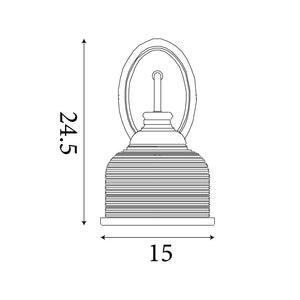 Searchlight Electric Bistro II Wall Light - Satin Silver & Holophane Style Glass 2671-1SS