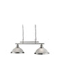 Bistro 2Lt Bar Pendant  - Satin Silver Metal & Glass