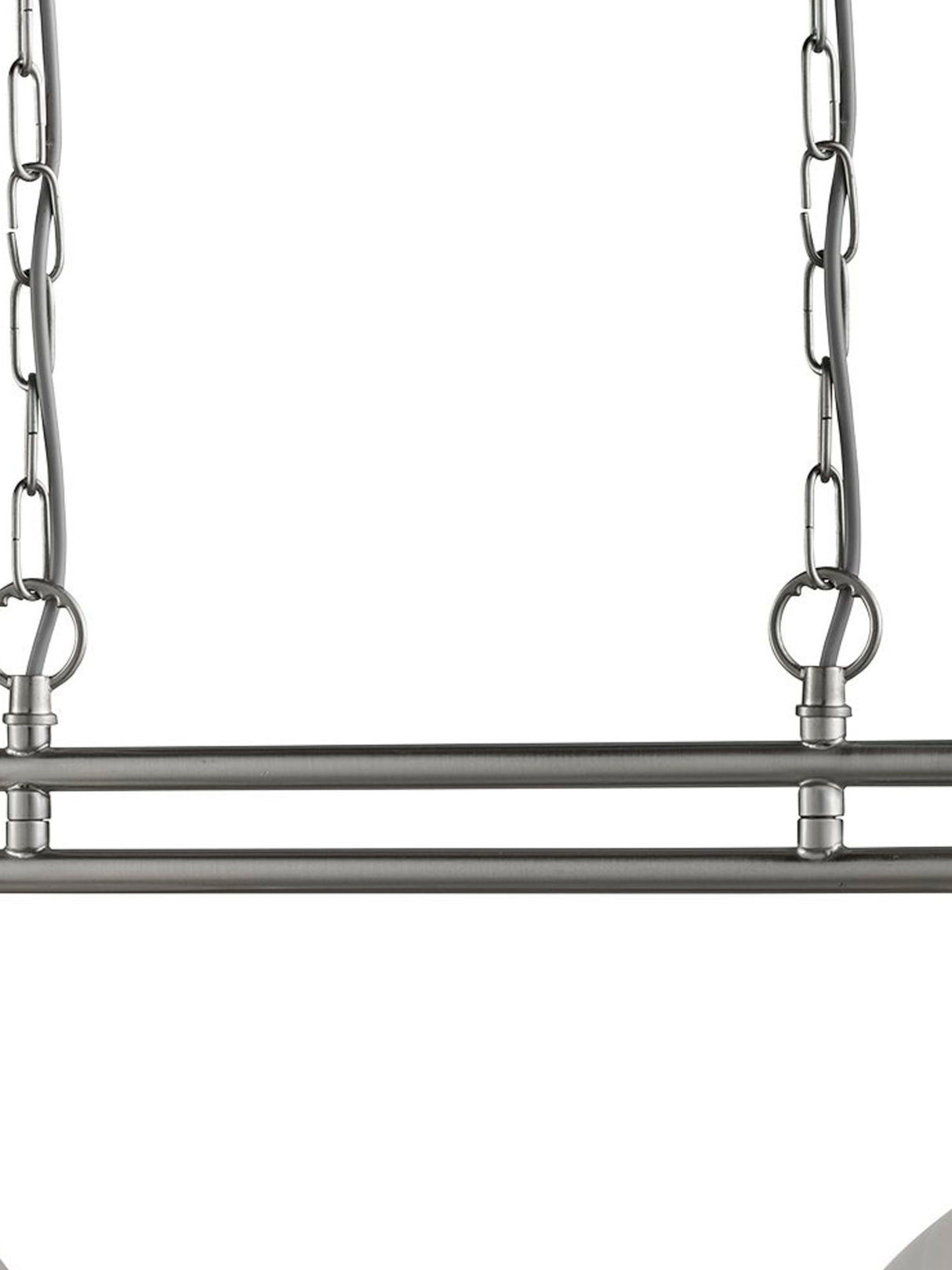 Searchlight Electric Bistro 2Lt Bar Pendant  - Satin Silver Metal & Glass 2682-2SS