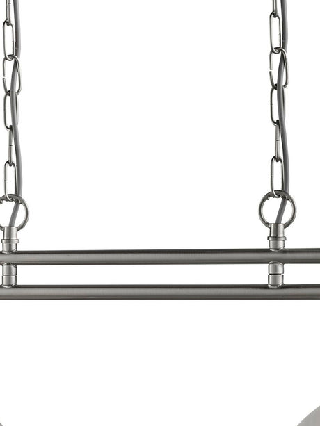 Searchlight Electric Bistro 2Lt Bar Pendant  - Satin Silver Metal & Glass 2682-2SS