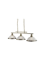 Bistro 3Lt Bar Pendant - Antique Brass Metal & Acid Glass