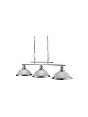 Bistro  3Lt Bar Pendant - Satin Silver Metal & Acid Glass