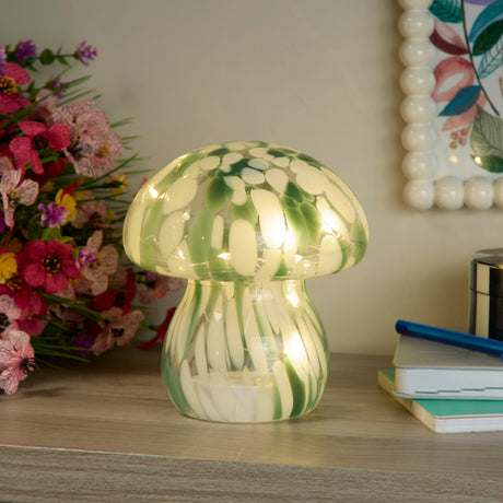Searchlight Electric Amelia LED Green Mushroom Lamp 27027GR