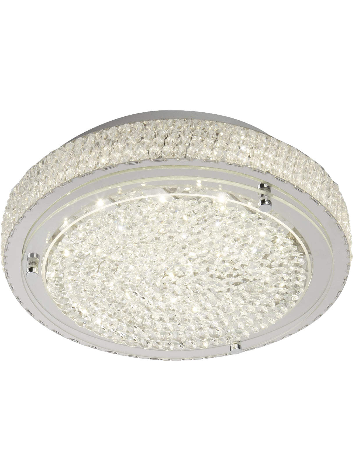 Florida  Flush - Chrome Metal & Clear Crystal