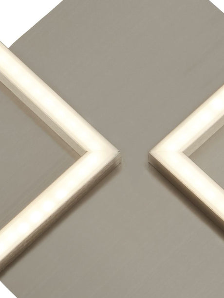 Searchlight Electric Wall Art 2Lt LED Wall Light - Satin Silver 2722SS