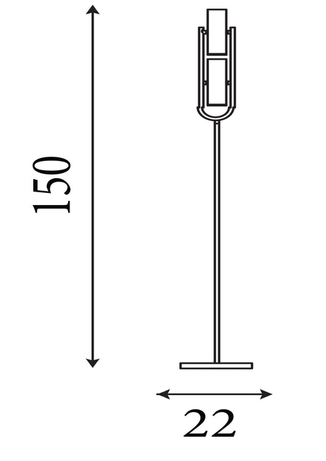Searchlight Electric Telescope 2Lt Floor Lamp - Matt Black Metal 2792BK