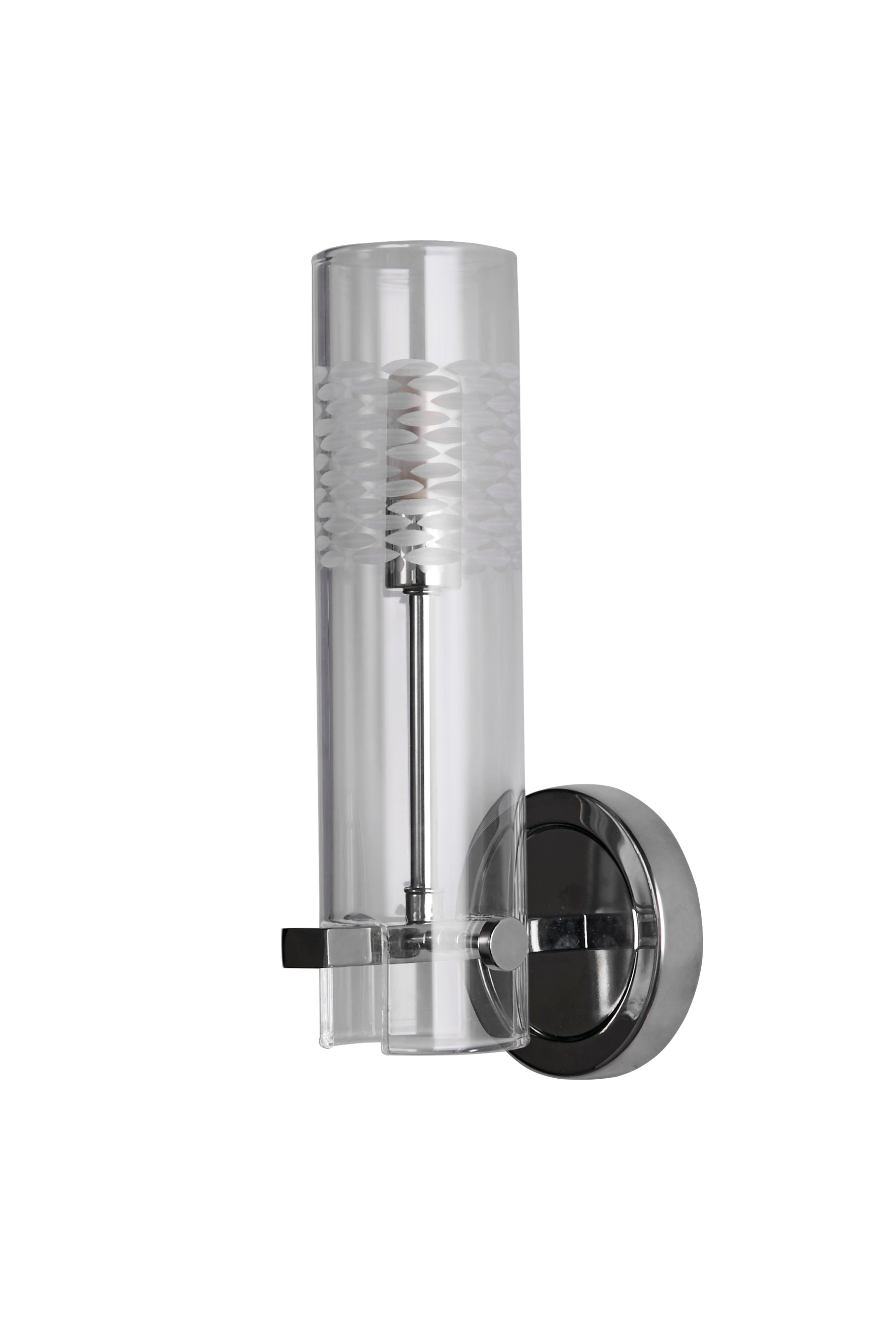 Searchlight Electric Scope Bathroom Wall Light- Chrome Metal & Clear Etched Glass 27981CC