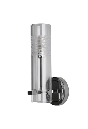 Searchlight Electric Scope Bathroom Wall Light- Chrome Metal & Clear Etched Glass 27981CC