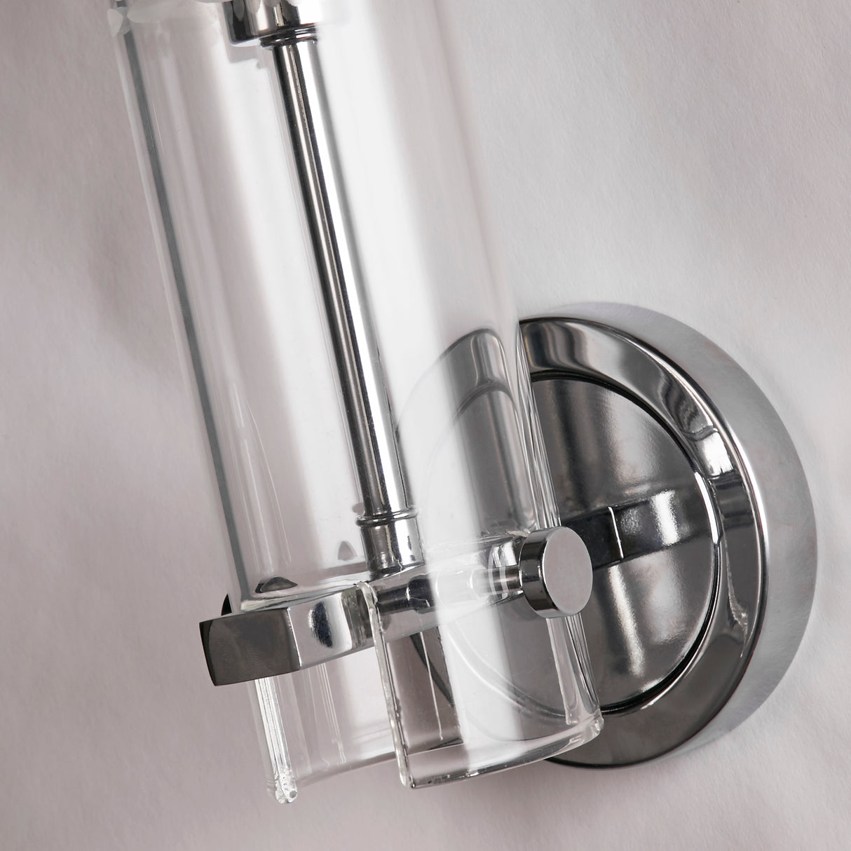 Searchlight Electric Scope Bathroom Wall Light- Chrome Metal & Clear Etched Glass 27981CC