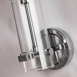 Searchlight Electric Scope Bathroom Wall Light- Chrome Metal & Clear Etched Glass 27981CC
