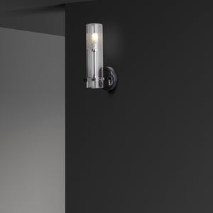 Searchlight Electric Scope Bathroom Wall Light- Chrome Metal & Clear Etched Glass 27981CC