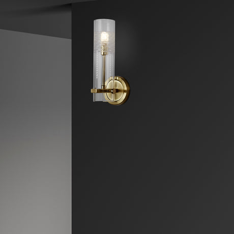 Searchlight Electric Scope Bathroom Wall Light - Satin Brass & Clear Etched Glass 27981SB