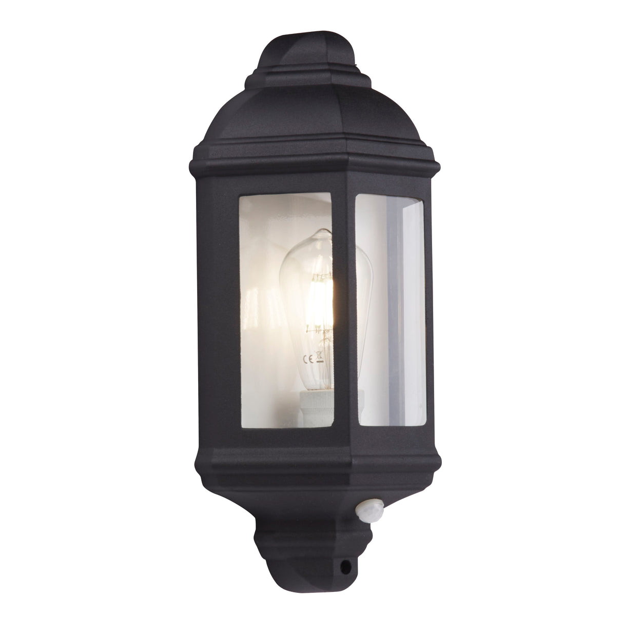 Maine  Outdoor Wall Light - Black Metal & Clear Glass