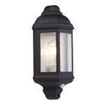 Maine  Outdoor Wall Light - Black Metal & Clear Glass