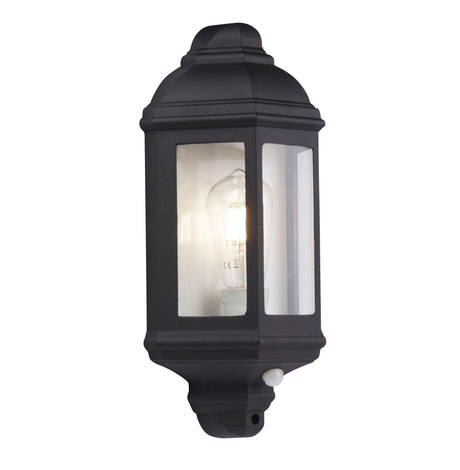 Maine  Outdoor Wall Light - Black Metal & Clear Glass