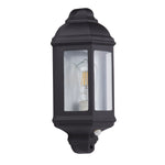 Searchlight Electric Maine  Outdoor Wall Light - Black Metal & Clear Glass 280BK-PIR