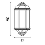 Searchlight Electric Maine  Outdoor Wall Light - Black Metal & Clear Glass 280BK-PIR