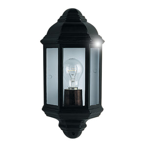 Searchlight Electric Maine  Outdoor Wall Light - Black Metal & Clear Glass 280BK