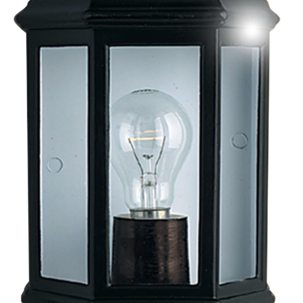 Searchlight Electric Maine  Outdoor Wall Light - Black Metal & Clear Glass 280BK