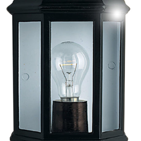 Searchlight Electric Maine  Outdoor Wall Light - Black Metal & Clear Glass 280BK