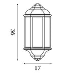 Searchlight Electric Maine  Outdoor Wall Light - Black Metal & Clear Glass 280BK
