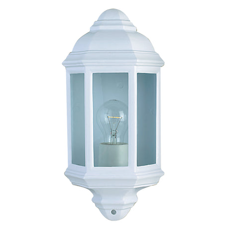 Searchlight Electric Maine  Outdoor Wall Light - White Metal & Clear Glass 280WH