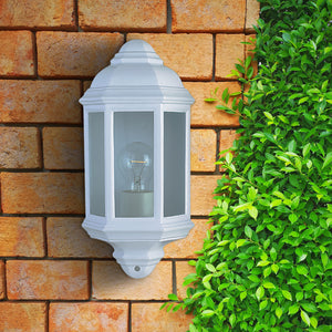Searchlight Electric Maine  Outdoor Wall Light - White Metal & Clear Glass 280WH