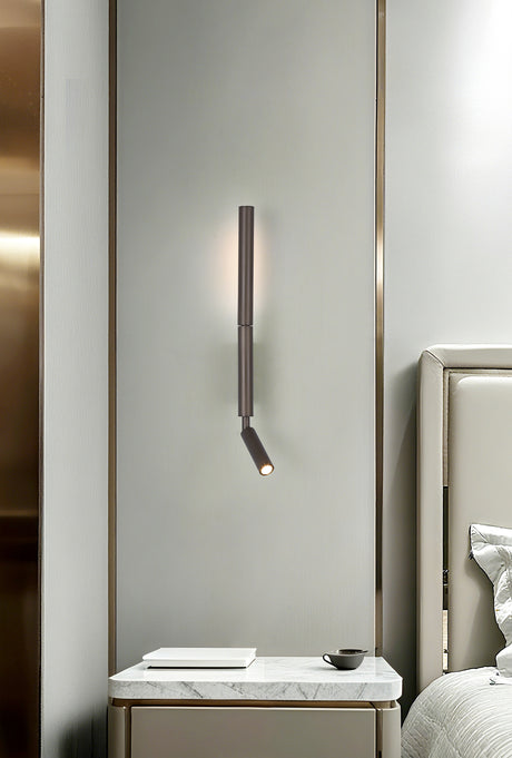 Searchlight Electric Architect LED Wall Light with Reading Arm, Latte Metal 28127LT