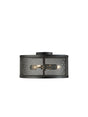 Fishnet 3Lt Flush - Matt Black Metal & Mesh Shade