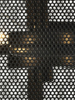 Searchlight Electric Fishnet 3Lt Flush - Matt Black Metal & Mesh Shade 2843-3BK