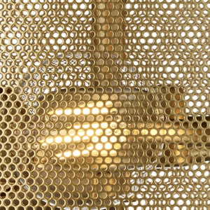 Searchlight Electric Fishnet 3Lt Flush - Matt Gold Metal & Mesh Shade 2843-3GO