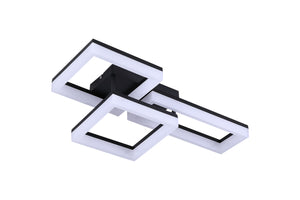 Searchlight Electric Wall Art II LED Flush, Matt Black 28612BK