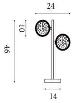 Searchlight Electric Quartz 2Lt Table Lamp - Chrome & Bubble Glass 28701-2CC