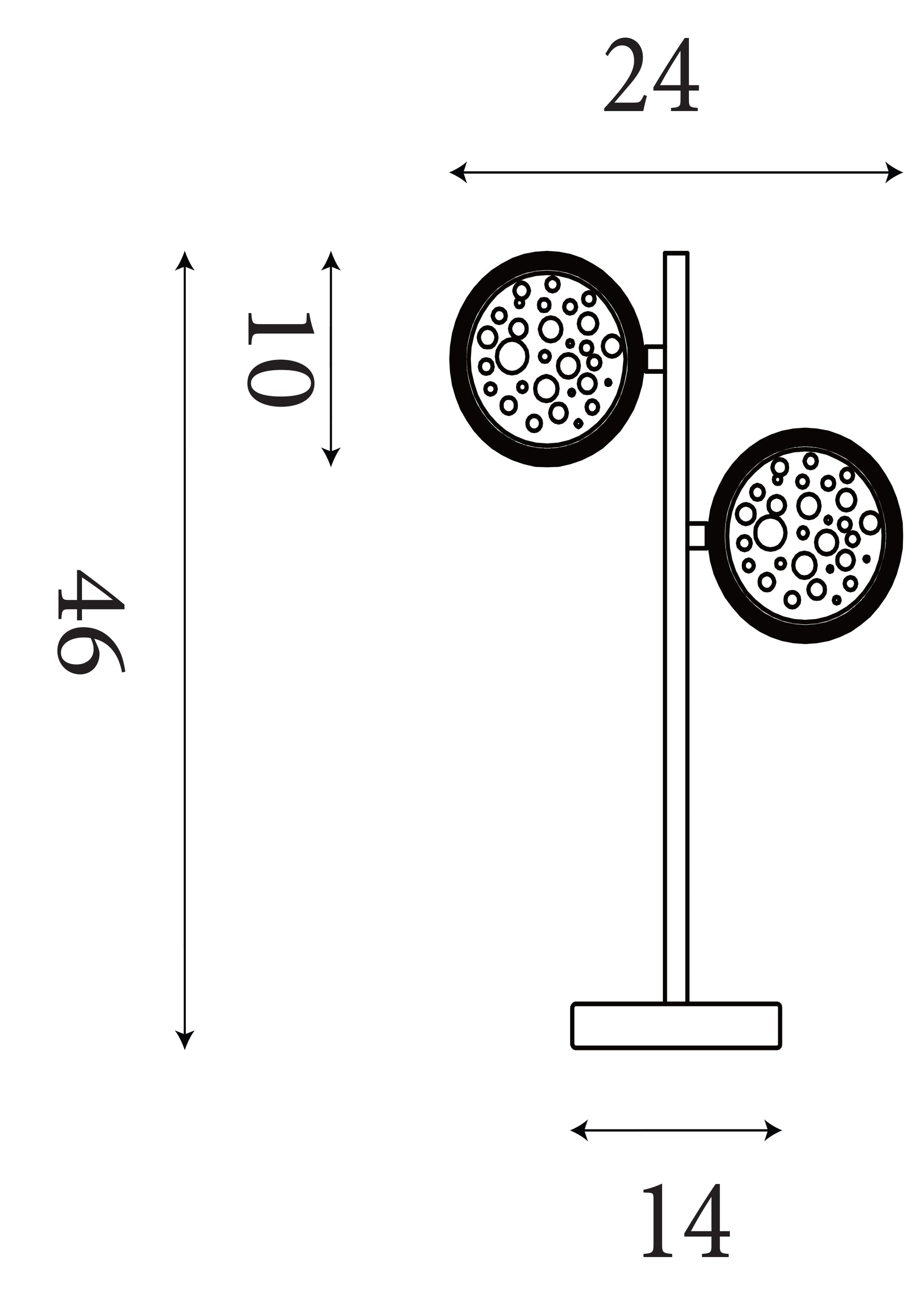Searchlight Electric Quartz 2Lt Table Lamp - Chrome & Bubble Glass 28701-2CC