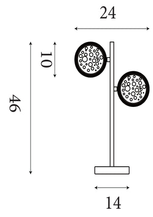Searchlight Electric Quartz 2Lt Table Lamp - Chrome & Bubble Glass 28701-2CC