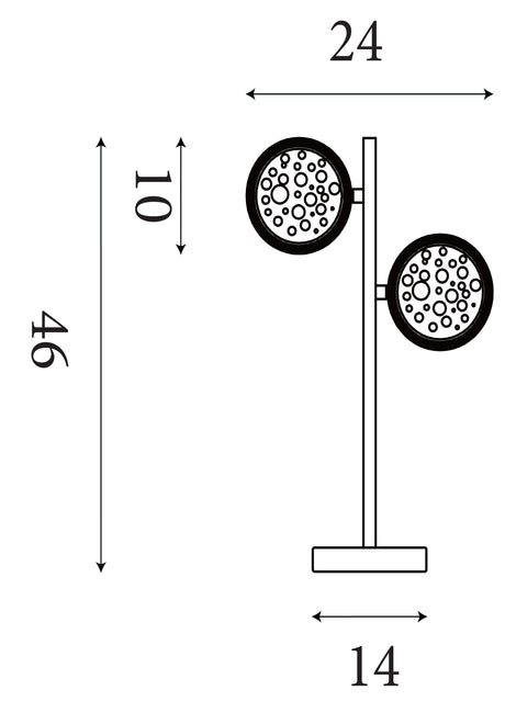 Searchlight Electric Quartz 2Lt Table Lamp - Chrome & Bubble Glass 28701-2CC