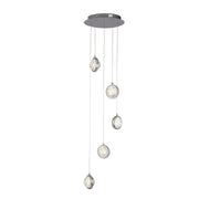 Quartz 5Lt Ceiling Pendant - Chrome & Bubble Glass