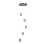 Searchlight Electric Quartz 5Lt Ceiling Pendant - Chrome & Bubble Glass 28701-5CC