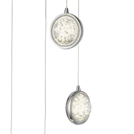 Searchlight Electric Quartz 5Lt Ceiling Pendant - Chrome & Bubble Glass 28701-5CC
