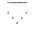 Quartz 5Lt Bar Ceiling Pendant - Chrome & Bubble Glass