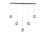 Quartz 5Lt Bar Ceiling Pendant - Chrome & Bubble Glass