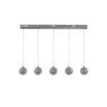 Searchlight Electric Quartz 5Lt Bar Ceiling Pendant - Chrome & Bubble Glass 28702-5CC