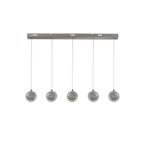 Searchlight Electric Quartz 5Lt Bar Ceiling Pendant - Chrome & Bubble Glass 28702-5CC